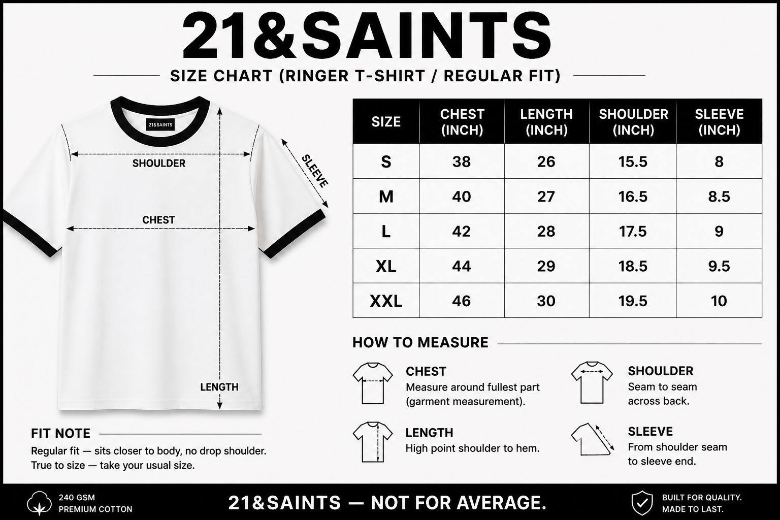The Saints Varsity Ringer Regular Fit Tee